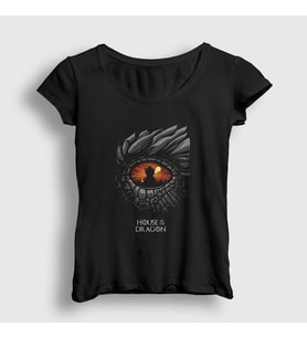 Presmono Kadın Siyah Eye Targaryen House Of The Dragon T-Shirt 344223tt