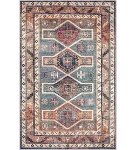 Eliana Home Baskılı, Yıkanabilir Kaymaz Taban Salon Halısı LNA0400 100x150 cm (Kahverengi)