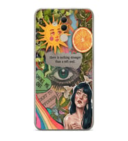 Huawei Mate 20 Lite Uyumlu Vintage Kolaj Desenli Şeffaf Telefon Kılıfı