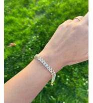 14K Taşlı V Bileklik