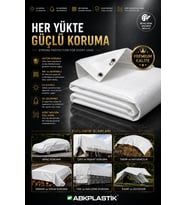 5 x 10 Beyaz Çadır Brandası Su Geçirmez UV Katkılı Dört Mevsim Branda