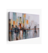 Brooklyn Köprüsü New York Yağlıboya Görünüm Dekoratif Tablo-3744