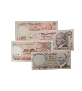6. 7. Emisyon Kağıt Koleksiyon Para. Antikalar Hobi Hediye Darpane Türk Lirası