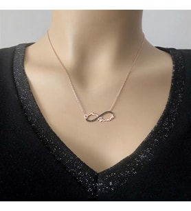 Rose kaplama Canım Annem Gümüş Kolye (Karışık)
