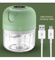 Pazariz Rende Şarjlı Mini kablosuz sarımsak ezici rechargeable sebze biber Parçalayıcı 250 Ml (Krem)