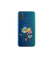 Samsung Galaxy M21 ile Uyumlu Splash Bukalemun Tasarımlı Şeffaf Silikon Kılıf