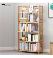 Valkyrie 5 Katlı Bambu Raf Kitaplık 60x23x128 cm Çok Amaçlı Düzenleyici Dekoratif Organizer