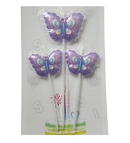Mor Kelebek 3 Lü Mum Set