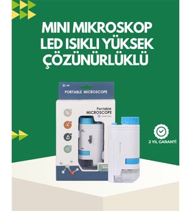 LED Aydınlatmalı 80–200 Kat Büyütmeli Cep Mikroskop