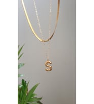 İTALYAN HARFLİ KOLYE İKİLİ BALON S HARFLİ ÇELİK KOLYE 45 CM İTALYAN 55 CM ZİNCİRLİ BİRLEŞİK KADIN (Standart)