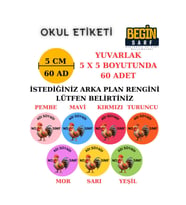 ÖĞRENCİ OKUL DEFTER KİTAP ETİKETİ İSİME ÖZEL YAPIŞKANLI ETİKET HOROZ 001010