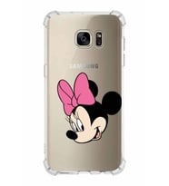 Samsung Galaxy S7 Edge  Köşe Korumalı Antişok Kapak Minnie Mouse Tasarımlı Şeffaf  Kılıf