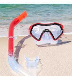 Bestway Hydro Swim Şnorkel Set 7+ 14 Yaş Arası Kırmızı Siyah Renk Mavi Su Dünyası