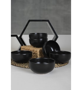 Mat Siyah Bulut Çorba Kasesi 12 cm, 6'lı set