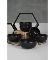 Mat Siyah Bulut Çorba Kasesi 12 cm, 6'lı set