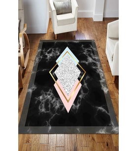 Dijital Kaymaz Taban Yıkanabilir Salon Halısı Mutfak Halısı Koridor Halısı Yolluk ND-HS-288 (Çok Renkli)