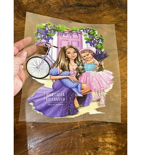 22X18 CM ÜTÜ İLE YAPIŞAN ANNE ÇOCUKLAR TRANSFER BASKI ARMA