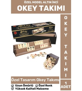 Özel Model Uzun Ömürlü Dayanıklı Aile Ev Arkadaş Kahve Cafe Oyun Takımı ALTIN İNCİ 101 Okey Takımı