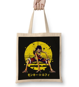 One Piece Luffy 02 Bez Çanta Uzun Saplı