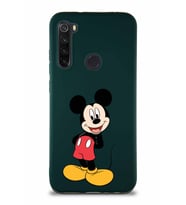 Xiaomi Redmi Note 8 Soft Premier Kapak Mickey Mouse-B Tasarımlı Silikon Kılıf - Yeşil (Şeffaf)