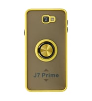 Galaxy J7 Prime Kılıf Montreal Yüzüklü Silikon Kapak - Sarı
