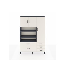 Arges Gardrop 9 Raflı 5 Çekmeceli 3 Kapaklı 132x30x195 Antrasit-Aytaşı