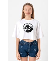 Oogie Boogie Beyaz Kadın Crop Tshirt