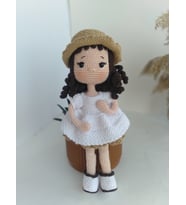 Amigurumi Maya Bebek beyaz elbiseli örgü bebek