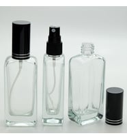 BOŞ PARFÜM ŞİŞESİ 50 ML (3 ADET) SİYAH KAPAK PLASTİK VALF IPHONE BOŞ ŞİŞE