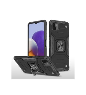 Çınarcık Dev Samsung Galaxy M22 Kılıf Zegna Yüzüklü Silikon Kapak - Siyah