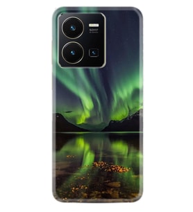 Vivo Y35 Kılıf Resimli Desenli Baskılı Silikon Kuzey Işıkları 1327