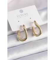 Pirinç Gold Renk Halka Model Kadın Küpe
