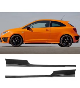 Seat İbiza Mk4 2Kapı Cupra Yan Marşpiyel Seti Plastik 2 Adet Mat Siyah 2008-2017 karlık+ek+bodykit