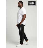 Erkek Büyük Beden BROOKLYN Baskılı Paça Lastikli  Jogger İnce Eşofman Altı  SPR26BEA951-2 (Siyah)
