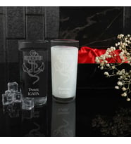 Ahşap Kutulu Çapa Figürlü Kişiye Özel 2'li Rakı Kadehi Seti
