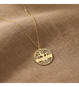 Minimal Hayat Ağacı İsim Kolye 925K Gümüş (Gold)