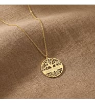 Minimal Hayat Ağacı İsim Kolye 925K Gümüş (Gold)