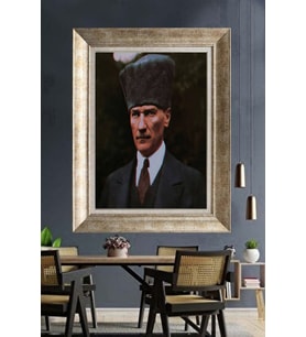 Gümüş Çerçeveli Atatürk Tablo za52