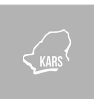 Kars Harita Araba Sticker siyah 16x15 CM (Beyaz)