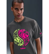 Nike LeBron Max 90 Loose Fit Mens Tee Bol Kesim Grafik Baskılı Erkek Tişört Antrasit