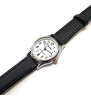 Marlas Retro Kadın Saati, Vintage Tasarım, Klasik, Gümüş Kasa Rengi, Minimal Tasarım, Siyah Kayış Kordon, Beyaz Kadran
