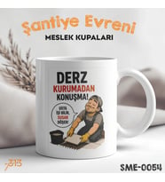 Fayans ve Seramik Ustasına Hediye Esprili Meslek Kupası - Şantiye Serisi Derz Kurumadan Konuşma Baskılı Kupa Bardak