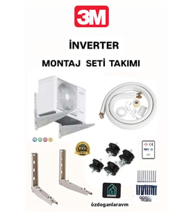 3m İnverter  9000 Btu-12000 Btu Klima 3 Metre Alamünyum  Boru 50  Cm Ayak Titreşim Takozu Montaj Seti