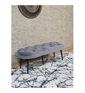 Ufo Oturak Bench - Siyah Boyalı Sivriltme Ayak - Oturak - Bench - Puf - Yatak Ucu Pufu Gri Renk 100 x 50 Boyut/Ebat (Çok Renkli)