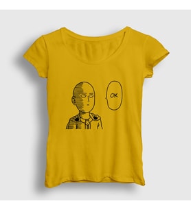 Presmono Kadın Sarı Ok Anime One Punch Man T-Shirt 240669tt (Sarı)
