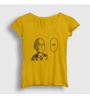 Presmono Kadın Sarı Ok Anime One Punch Man T-Shirt 240669tt (Sarı)