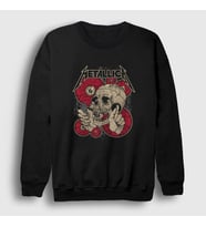 Presmono Unisex Siyah Shortest Straw Metallica Sweatshirt 67870tt