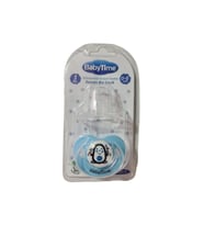 Babytime Silikon Damaklı Koruyucu Kapaklı Mat Gövdeli Emzik N.1 Mavi