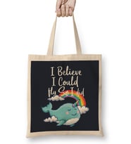 I Believe I Could So I Did Narwhal Pixel Art Bez Çanta Uzun Saplı