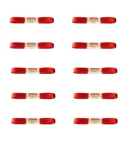 Dar Dokuma Kırmızı Saten Kurdele - 1 Cm. x 10 Metre - 10 Adet